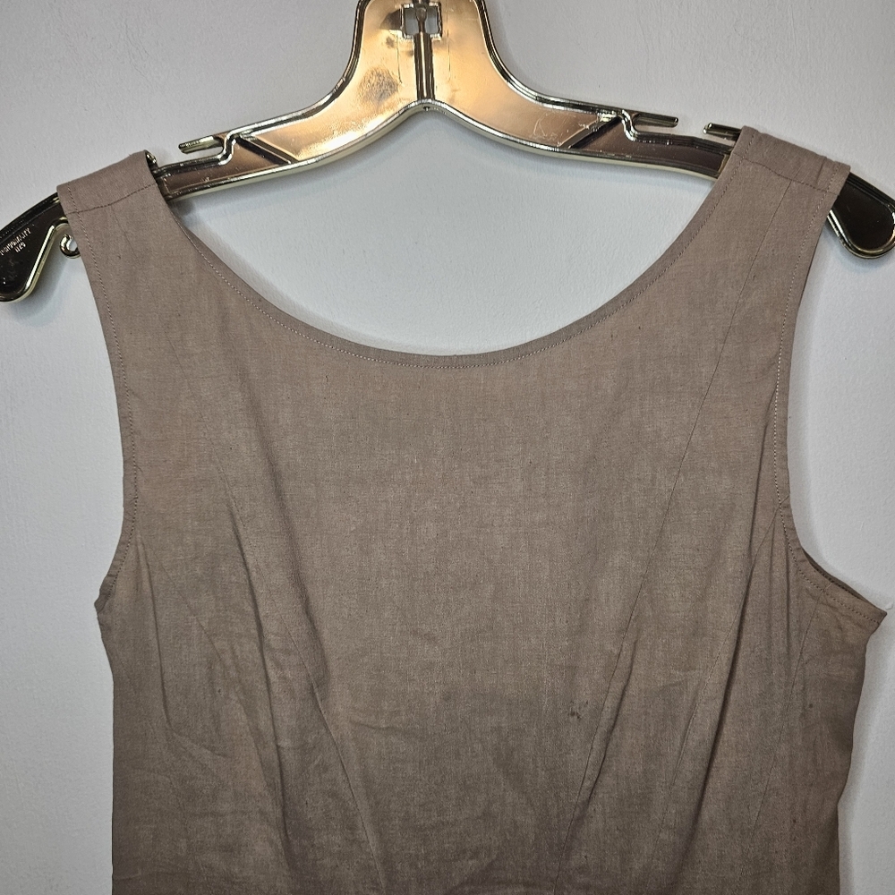 NWT Theory Kaien W Beige Linen Blend Fit & Flare Mini Dress Size 6 - Picture 4 of 14